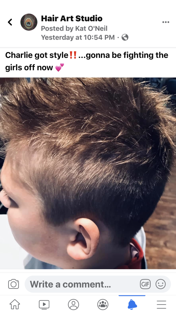 Photo of boy with haircut
