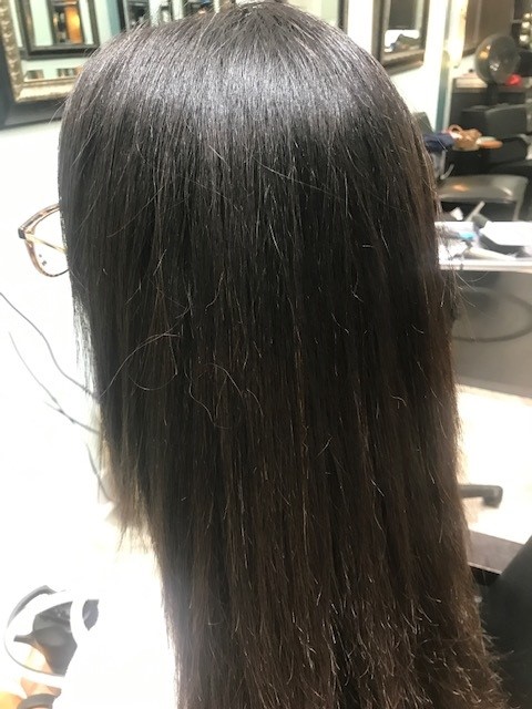 after japanese hair straightening on brown hair in Cincinnati