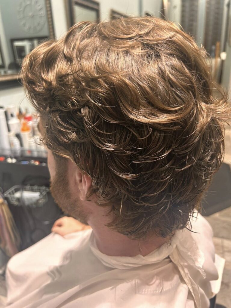 body wave on a man with short hair